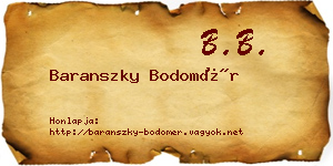 Baranszky Bodomér névjegykártya
